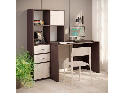 Бюро с надстройка KC-05 (тъмно венге/нати)